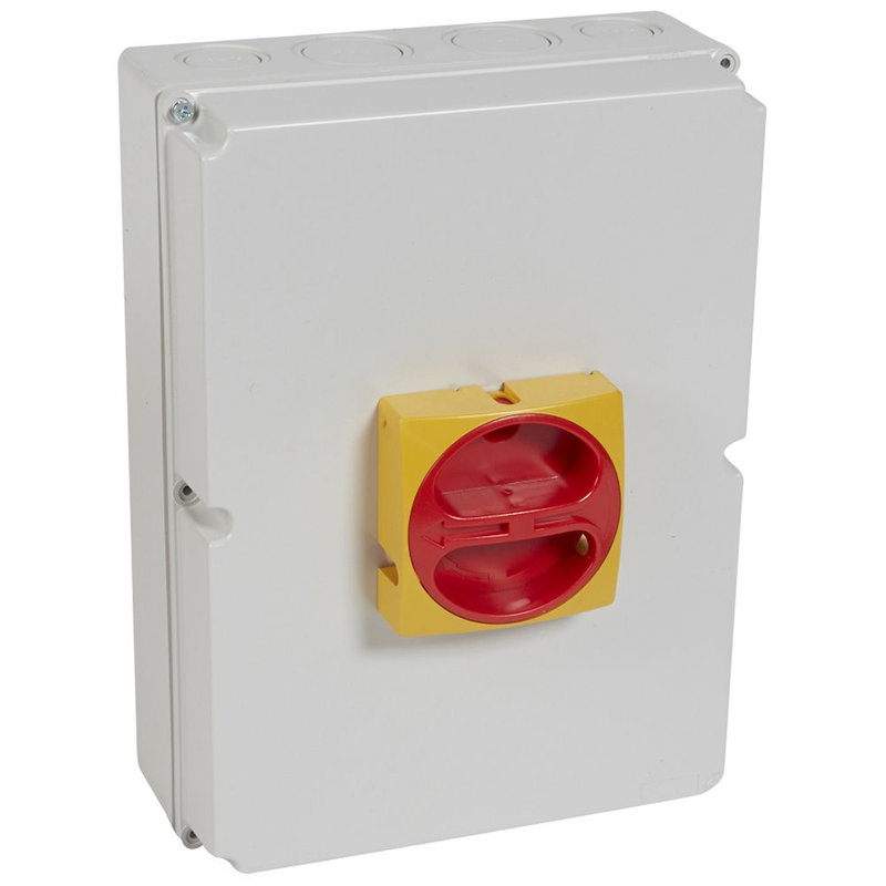 Legrand 022187 - Interrupteur-sectionneur rotatif complet de proximité - 4P neutre à gauche 80A
