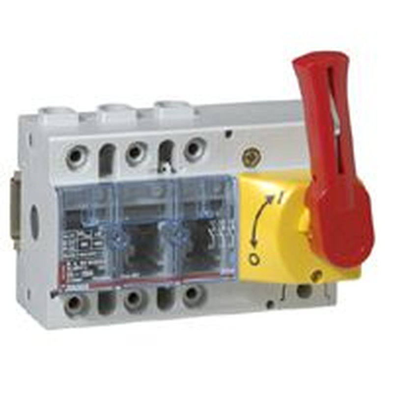Legrand 022334 - Interrupteur-sectionneur Vistop 125A - 3P commande frontale et poignée rouge