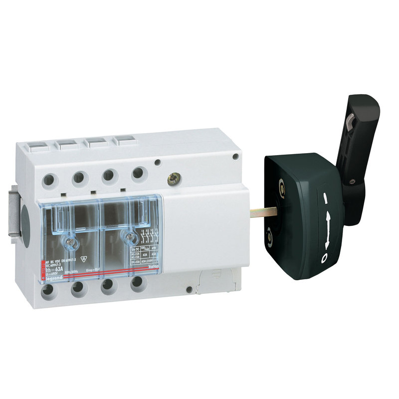 Legrand 022518 - Interrupteur-sectionneur Vistop 63A - 4P avec commande latérale et poignée noire