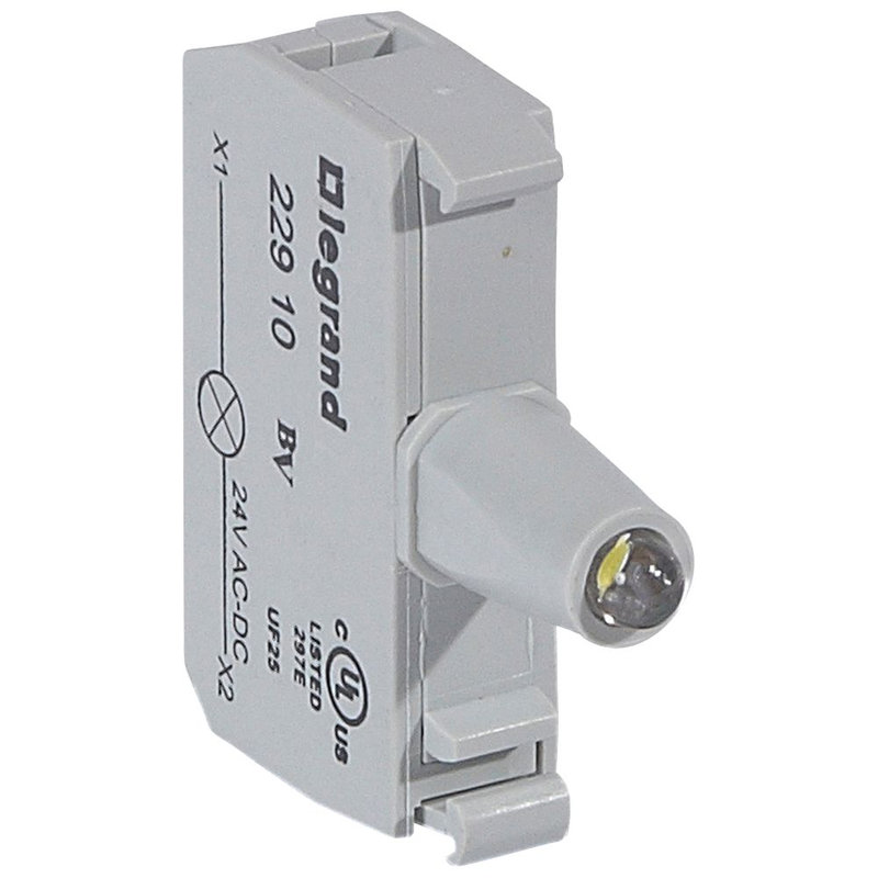 Legrand 022910 - Bloc tête lumineuse Osmoz raccordement à vis -12V à 24V alternatif/continu blanc