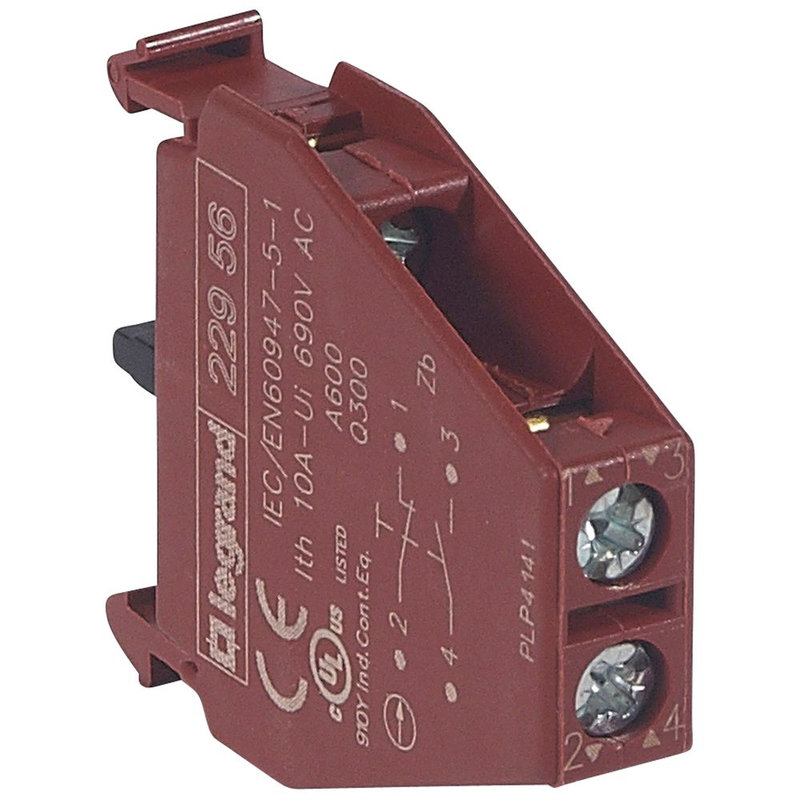 Legrand 022956 - Bloc pour tête non lumineuse Osmoz raccordement à vis - NO/NF pour manipulateur