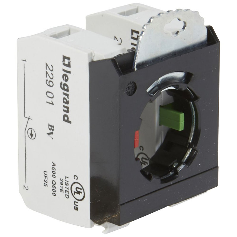 Legrand 022976 - Sous-ensemble bloc tête non lumineuse Osmoz à vis - NO+NF et étrier 3 postes
