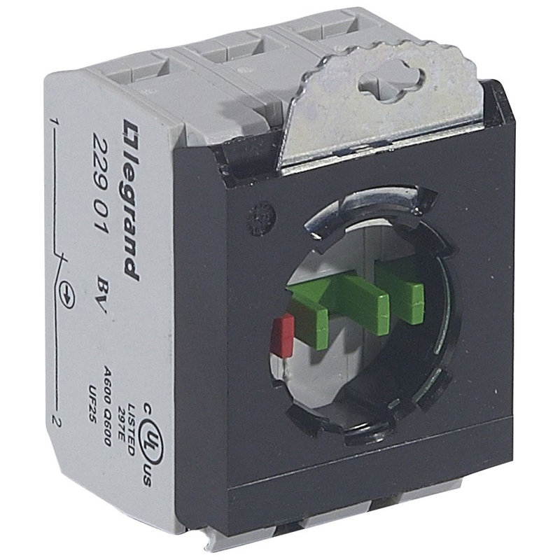 Legrand 022977 - Sous-ensemble bloc tête non lum Osmoz raccordement à vis -2NO+NF étrier 3 postes