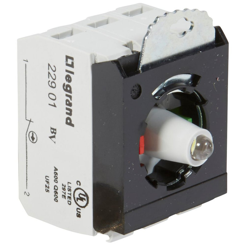 Legrand 023003 - Osmoz compo - sous-ensemble bloc - tête lum - à vis - 12/24V~/= - NO+NF - blanc