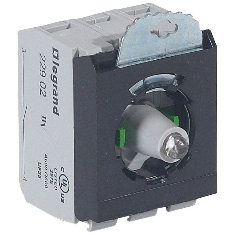 Legrand 023006 - Osmoz compo - sous-ensemble bloc - tête lum - à vis - 12/24V~/= - 2NO - blanc