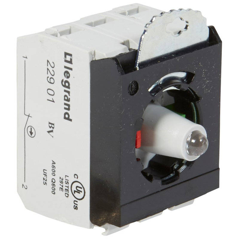 Legrand 023015 - Sous-ensemble bloc - tête lumineuse Osmoz raccordement à vis - 230V~ -NO+NF vert