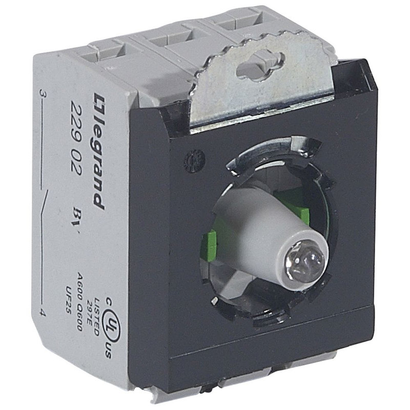 Legrand 023018 - Sous-ensemble bloc tête lumineuse Osmoz raccordement à vis 2 contacts NO vert