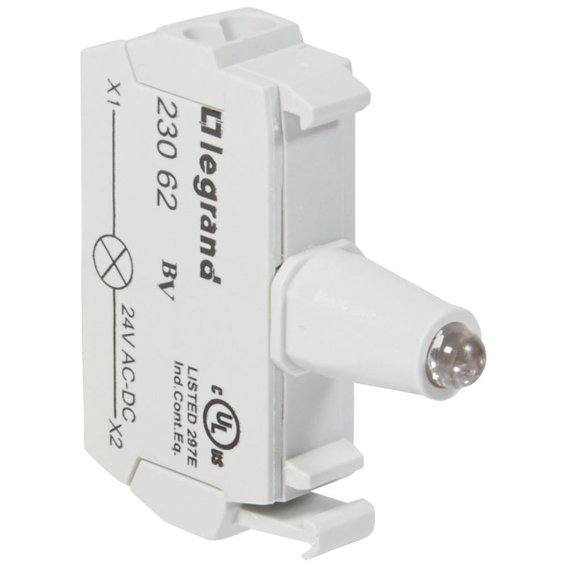Legrand 023062 - Osmoz bloc - tête lum - à ressort - 12/24V~/= - vert