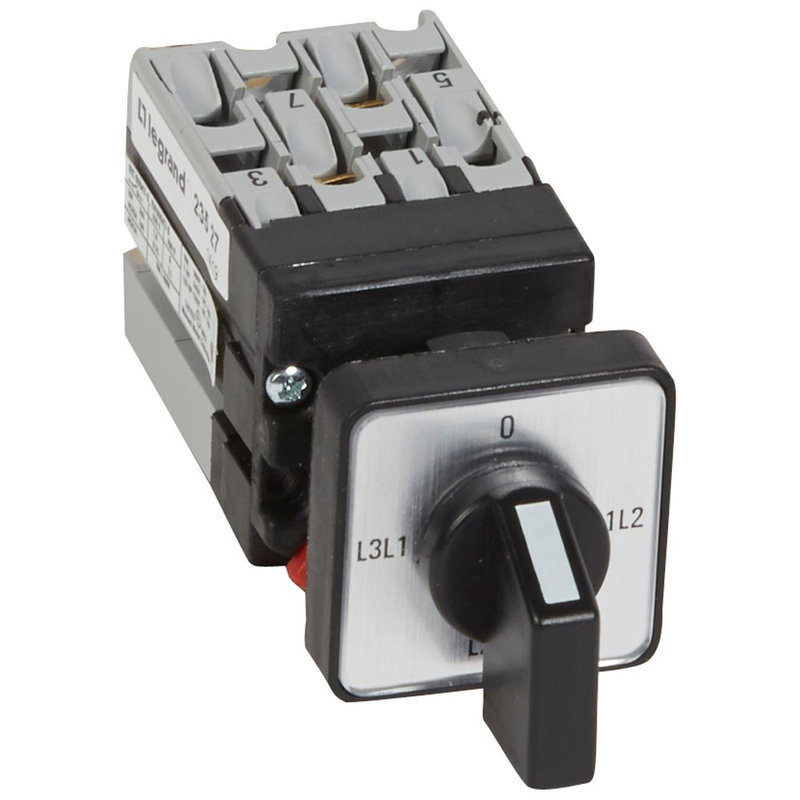 Legrand 023527 - Mini commutateur de mesure de voltmètre sans neutre - fixation Ø22 sur porte