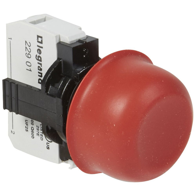 Legrand 023711 - Bouton non lumineux à impulsion affleurant capuchonné IP67 Osmoz complet - rouge