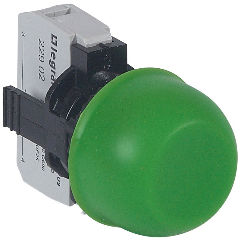 Legrand 023712 - Bouton non lumineux à impulsion affleurant capuchonné IP67 Osmoz complet - vert