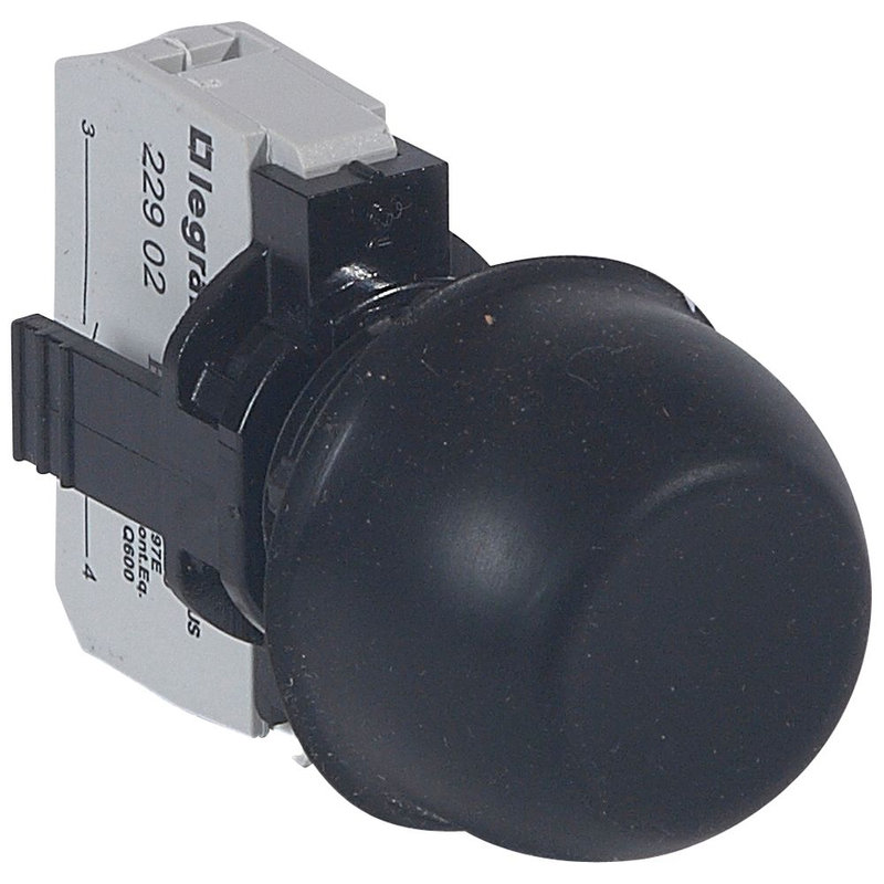 Legrand 023713 - Bouton non lumineux à impulsion affleurant capuchonné IP67 Osmoz complet - noir