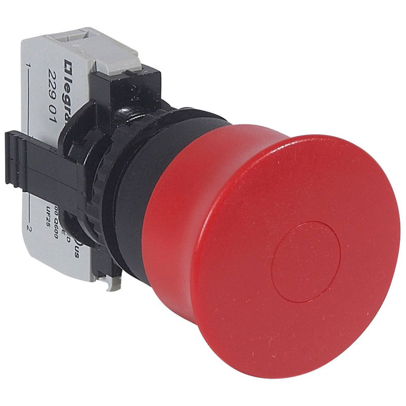 Legrand 023721 - Coup de poing à accrochage non lumineux Osmoz complet IP69 Ø40 - pousser-tirer