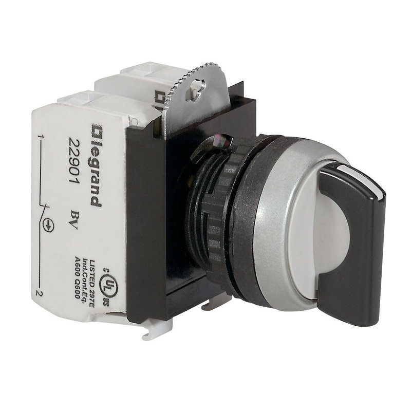 Legrand 023731 - Bouton tournant non lumineux à manette IP69 Osmoz complet - 3 positions fixes
