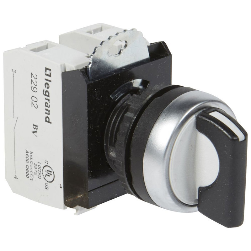 Legrand 023732 - Bouton tournant non lum à manette IP69 Osmoz complet - 3 positions rappel centre