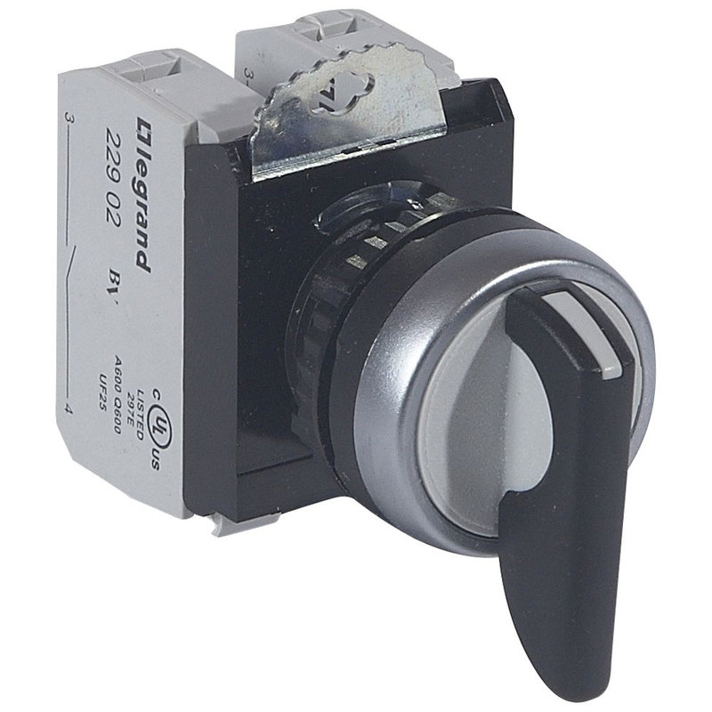 Legrand 023735 - Bouton tournant non lumineux à levier IP69 Osmoz complet - 3 positions fixes