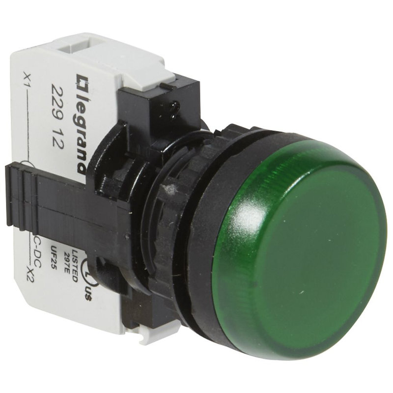 Legrand 023772 - Voyant lumineux Osmoz complet IP69 vert - 12V à 24V alternatif ou continu