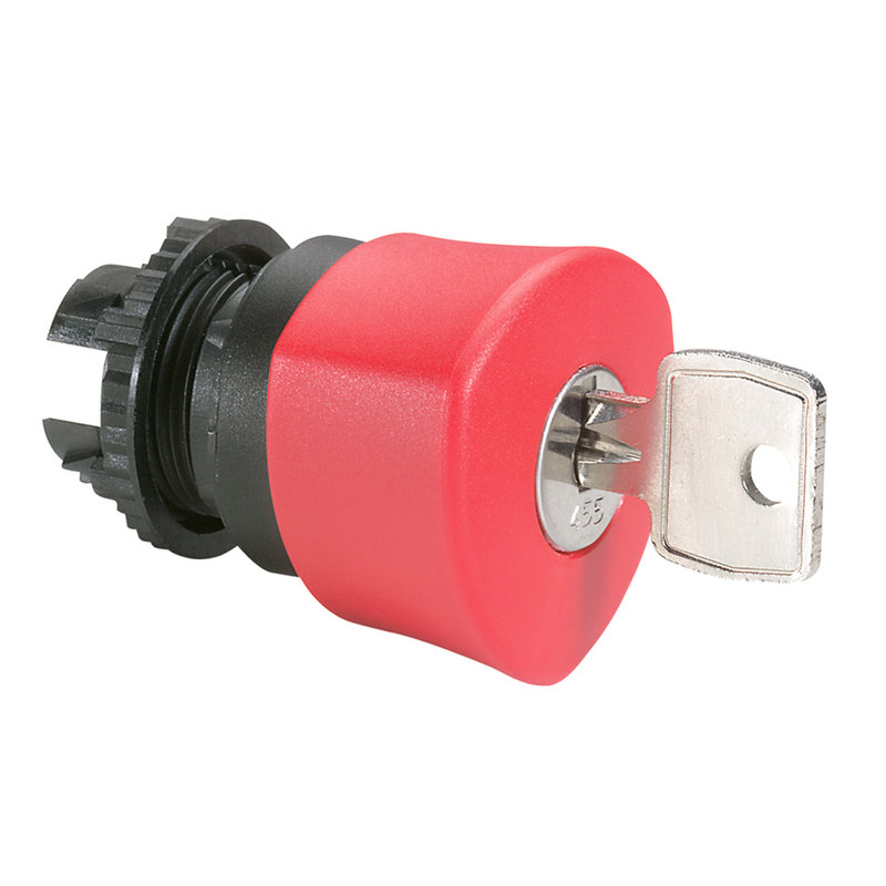 Legrand 023891 - Coup de poing Ø40 n°455 à clé coupure d'urgence IP69 Osmoz composable - rouge