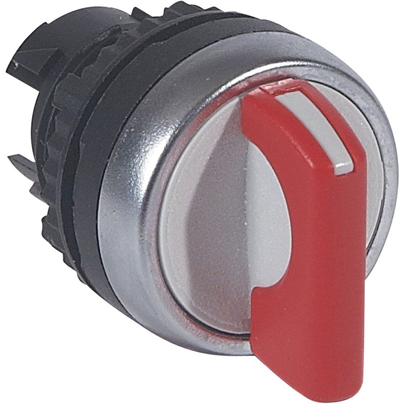 Legrand 023921 - Bouton tournant non lum à manette rouge IP69 Osmoz compo 3 positions fixes 45°