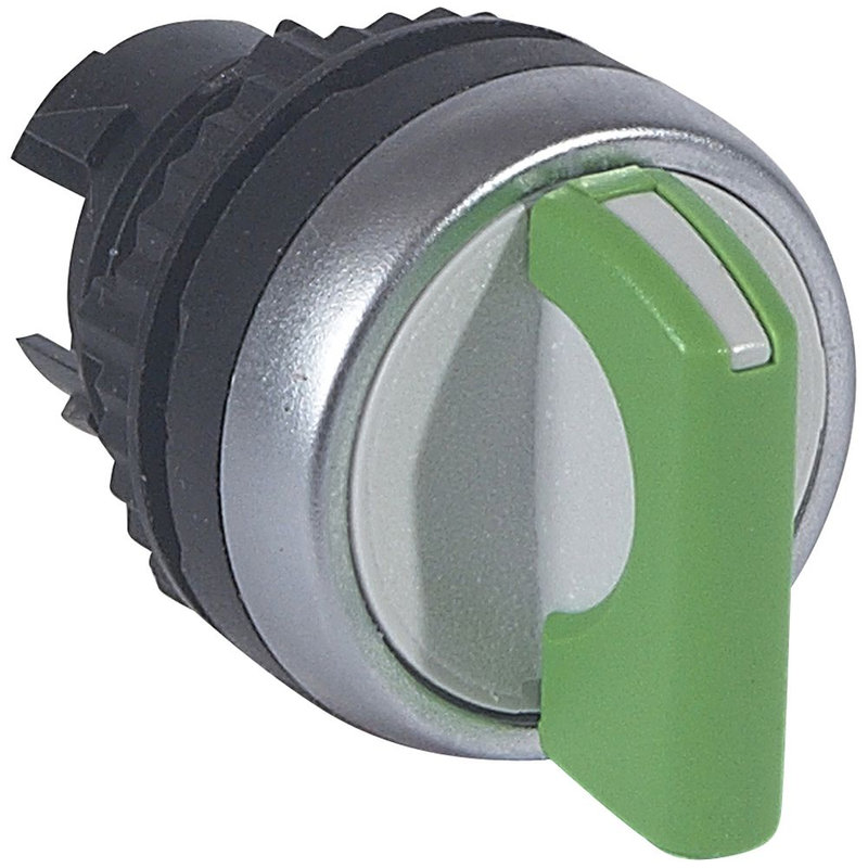 Legrand 023922 - Bouton tournant non lum à manette verte IP69 Osmoz compo 3 positions fixes 45°