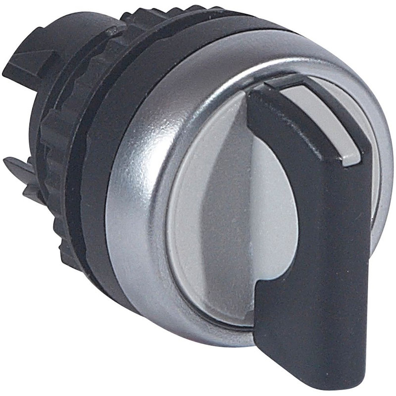 Legrand 023929 - Bouton tournant non lum à manette noire IP69 Osmoz compo 3 positions fixes 90°