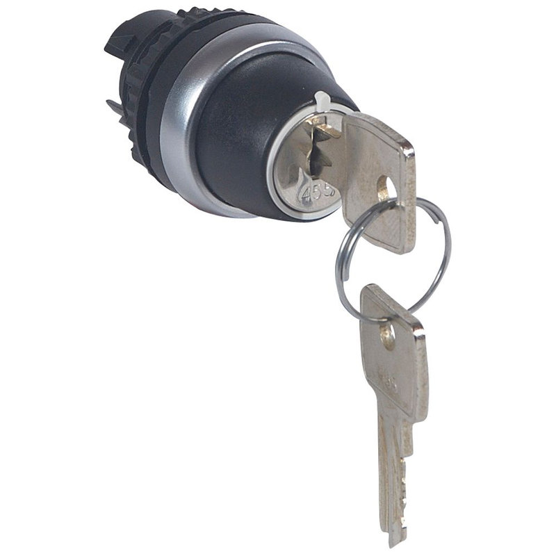 Legrand 023952 - Bouton tournant non lum clé n°455 IP69 Osmoz compo 2 positions rappel centre 45°