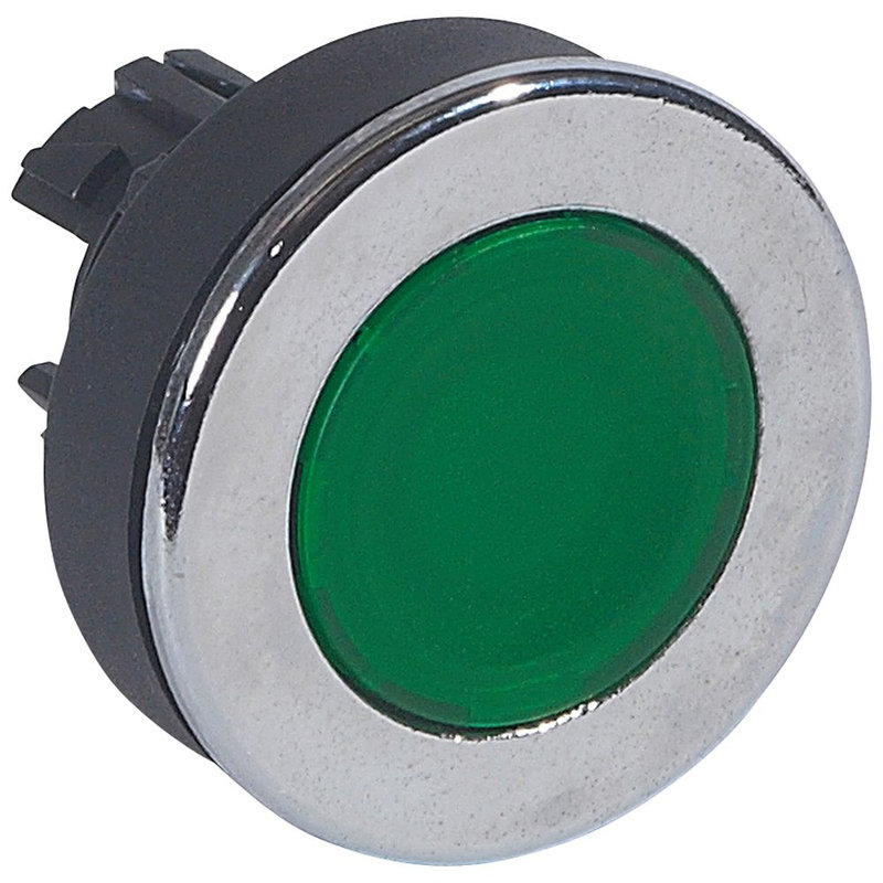 Legrand 024049 - Tête super affleurante pousser-pousser lumineuse IP66 Osmoz composable - vert