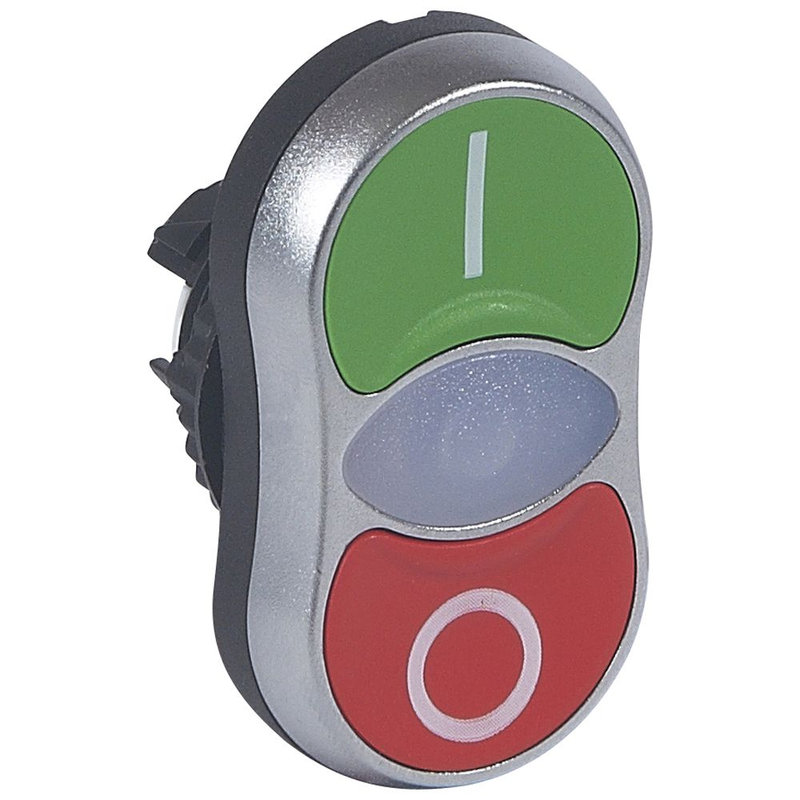 Legrand 024070 - Tête double touche affleurante lumineuse IP66 Osmoz composable - vert et rouge