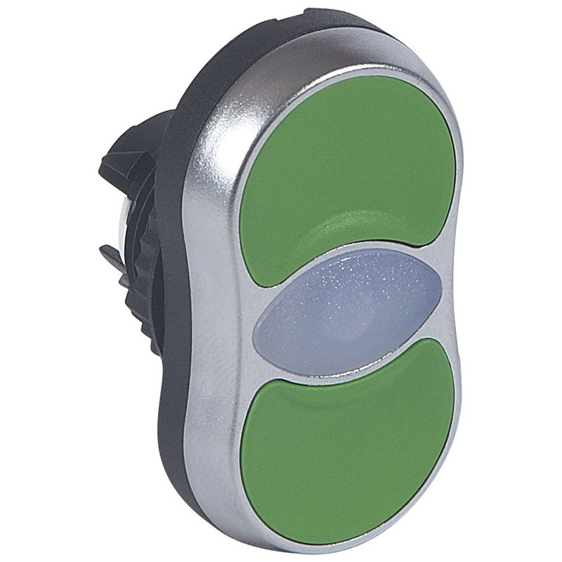 Legrand 024071 - Tête double touche affleurante lumineuse IP66 Osmoz composable - vert et vert