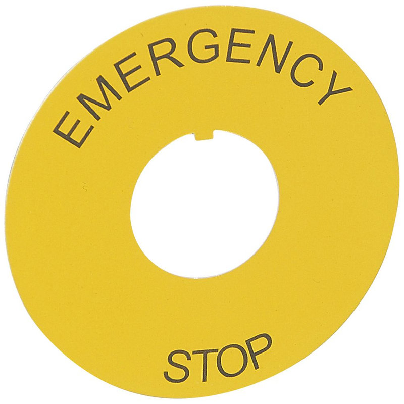 Legrand 024176 - Etiquette Osmoz pour arrêt d'urgence Ø60Avec marquage EMERGENCY STOP - jaune