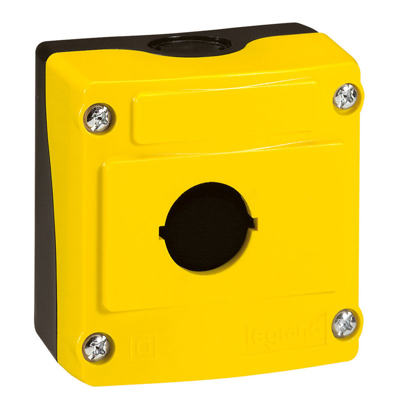 Legrand 024201 - Boîte à boutons vide Osmoz 1 trou - couvercle jaune