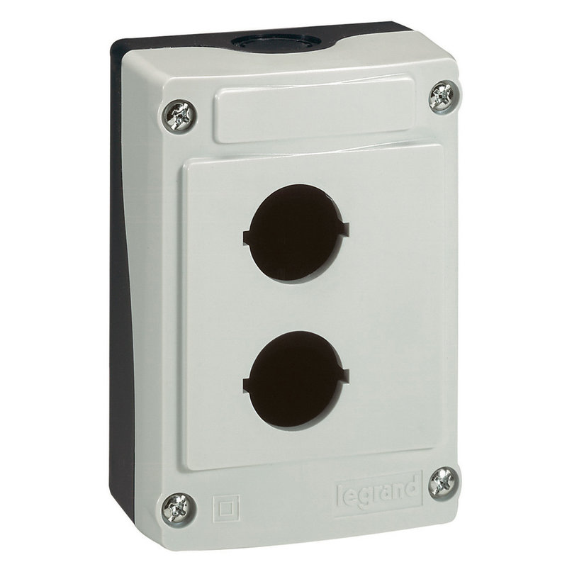 Legrand 024202 - Boîte à boutons vide Osmoz 2 trous - gris
