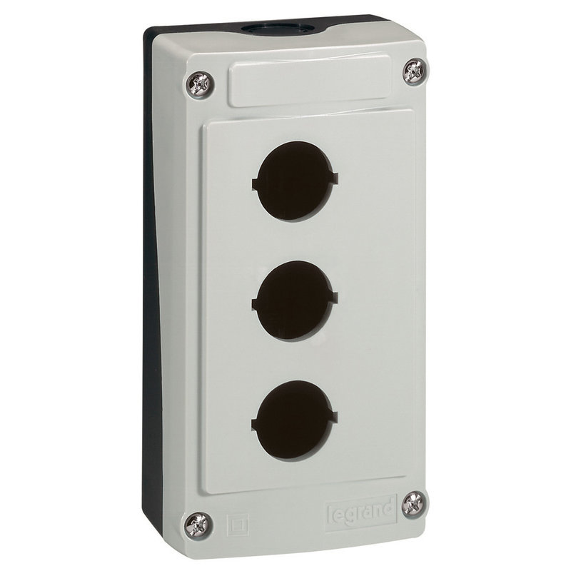 Legrand 024203 - Boîte à boutons vide Osmoz 3 trous - gris