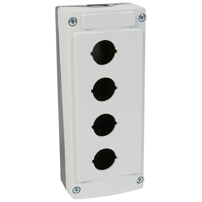 Legrand 024204 - Boîte à boutons vide Osmoz 4 trous - gris