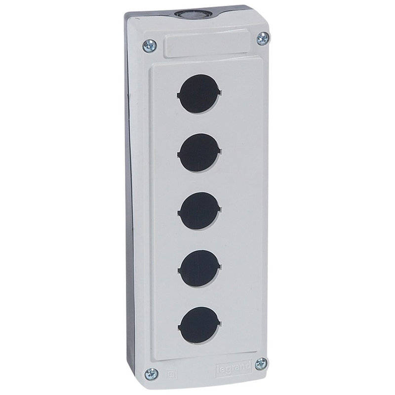 Legrand 024205 - Boîte à boutons vide Osmoz 5 trous - gris