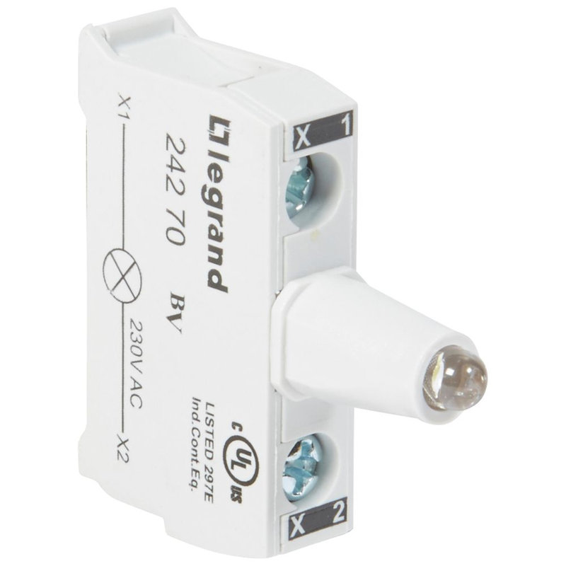 Legrand 024270 - Bloc lumineux LEDs Osmoz pour boîte à boutons - raccordement à vis - 230V~ blanc