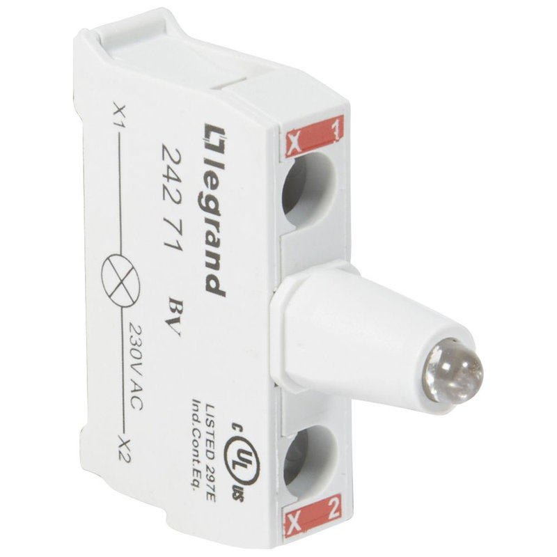 Legrand 024271 - Bloc lumineux LEDs Osmoz pour boîte à boutons - raccordement à vis - 230V~ rouge