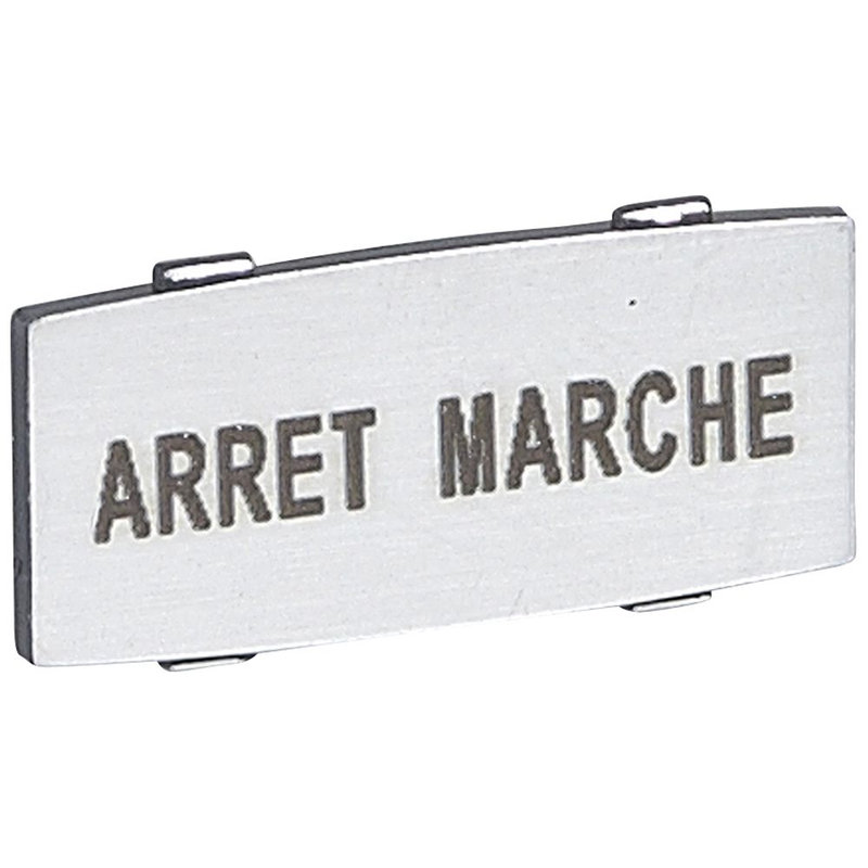 Legrand 024342 - Insert Osmoz avec texte - alu - petit modèle avec marquage ARRET-MARCHE
