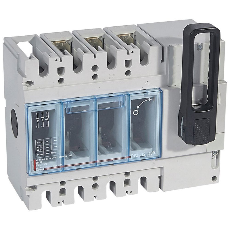Legrand 026660 - Interrupteur-sectionneur DPX-IS630 sans déclenchement commande frontale 3P 400A