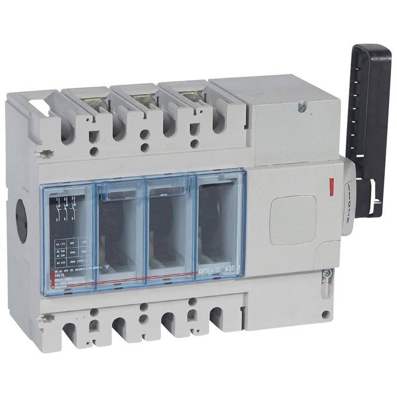 Legrand 026676 - Inter-sectionneur DPX-IS630 à déclenchement + cde latérale droite - 3P - 400A