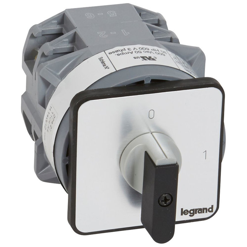 Legrand 027423 - Commutateur à cames inter marche/arrêt PR40 4P 4 contacts fixation vis sur porte