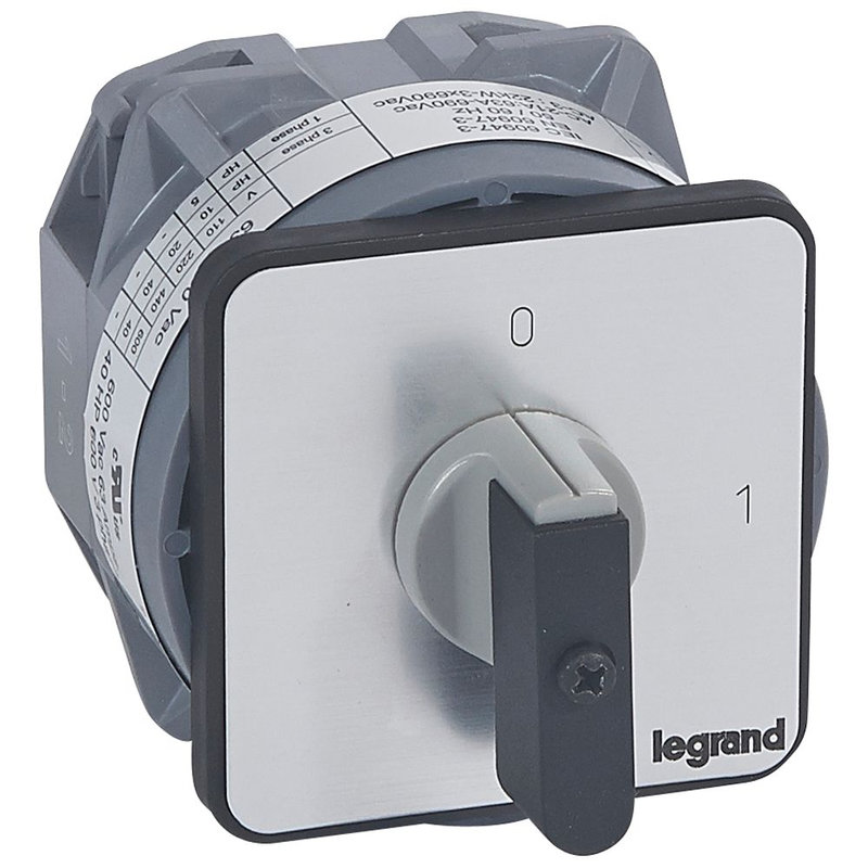 Legrand 027426 - Commutateur à cames inter marche/arrêt PR63 2P 2 contacts fixation vis sur porte