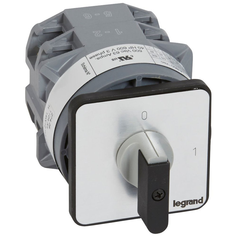 Legrand 027428 - Commutateur à cames inter marche/arrêt PR63 4P 4 contacts fixation vis sur porte