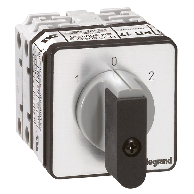 Legrand 027436 - Commutateur - inverseur avec arrêt 45° - PR 17 - 2P - 4 contacts - fixation vis