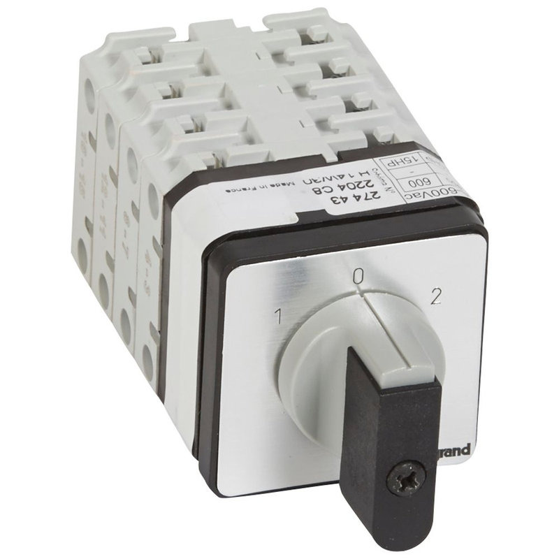 Legrand 027443 - Commutateur - inverseur avec arrêt 45° - PR 21 - 4P - 8 contacts - fixation vis