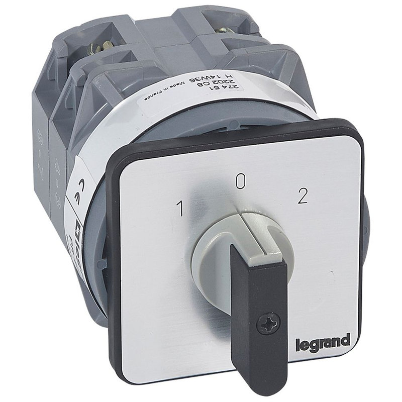 Legrand 027451 - Commutateur - inverseur avec arrêt 45° - PR 40 - 2P - 4 contacts - fixation vis