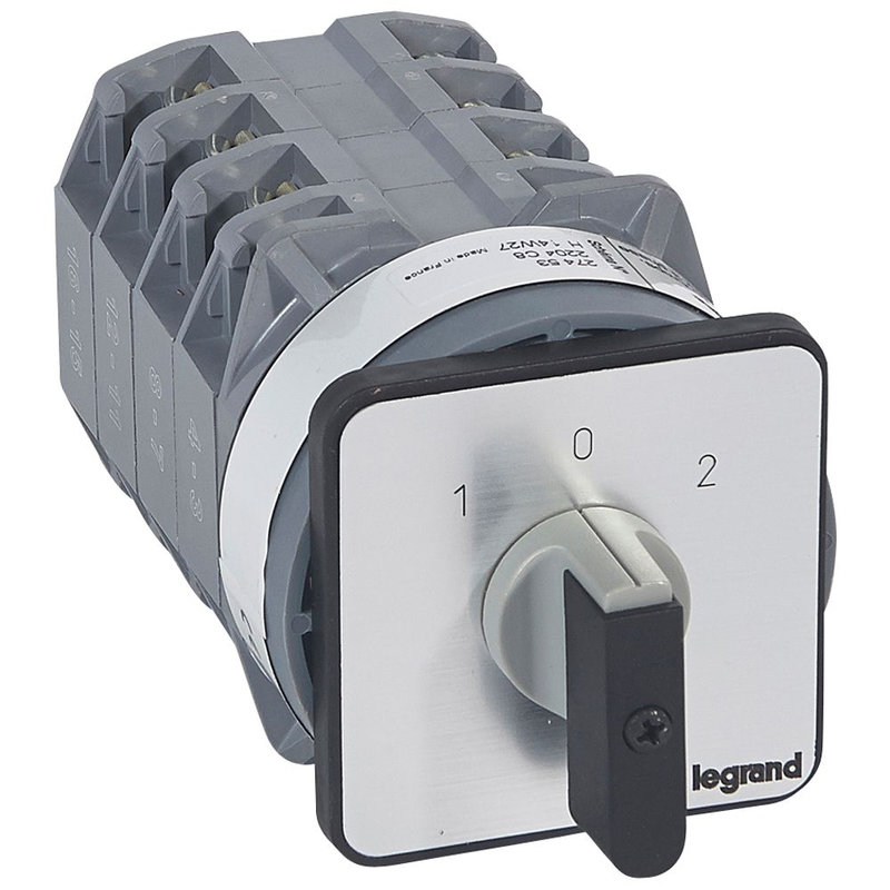 Legrand 027453 - Commutateur - inverseur avec arrêt 45° - PR 40 - 4P - 8 contacts - fixation vis
