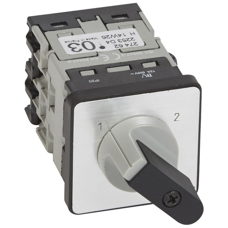 Legrand 027462 - Commutateur - inverseur sans arrêt - PR 12 - 3P - 6 contacts - fixation vis