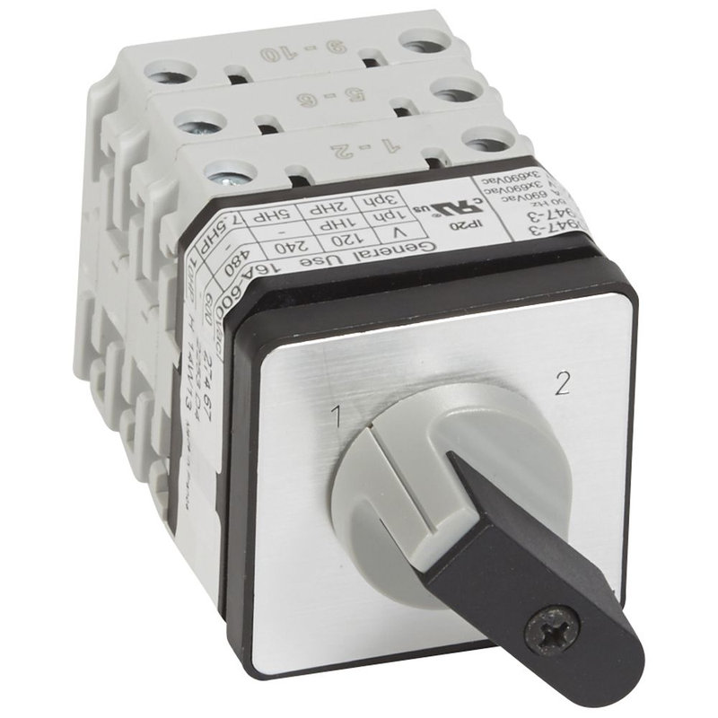 Legrand 027467 - Commutateur - inverseur sans arrêt - PR 17 - 3P - 6 contacts - fixation vis