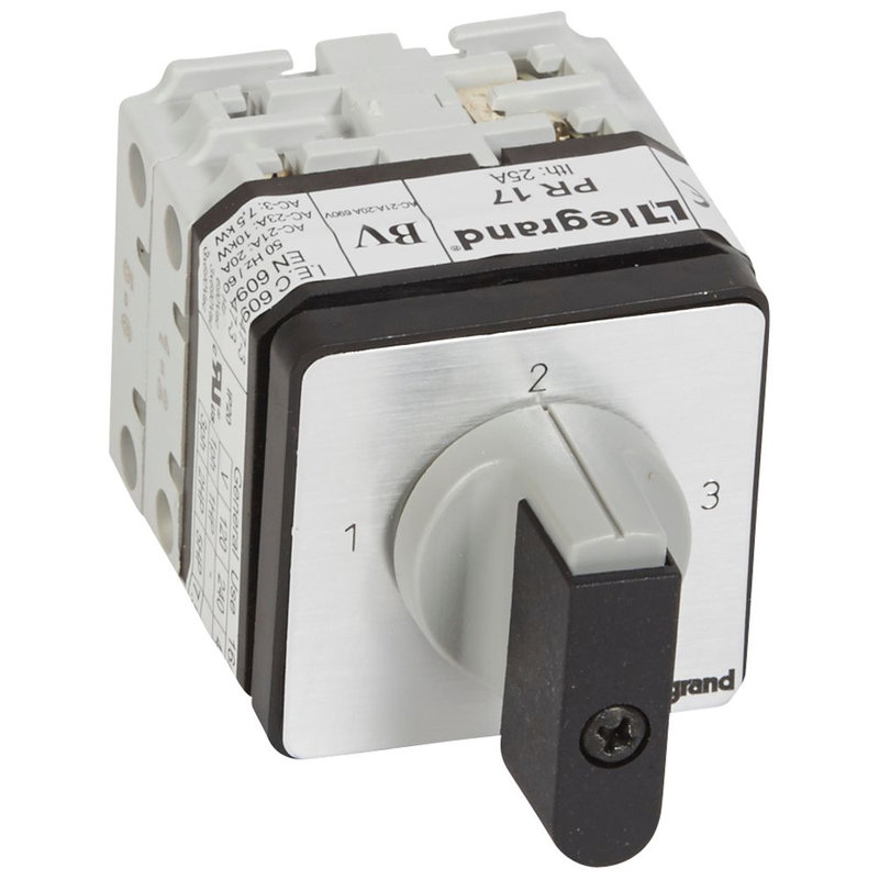 Legrand 027499 - Commutateur 3 directions sans arrêt - PR 17 - 1P - 3 contacts - fixation vis